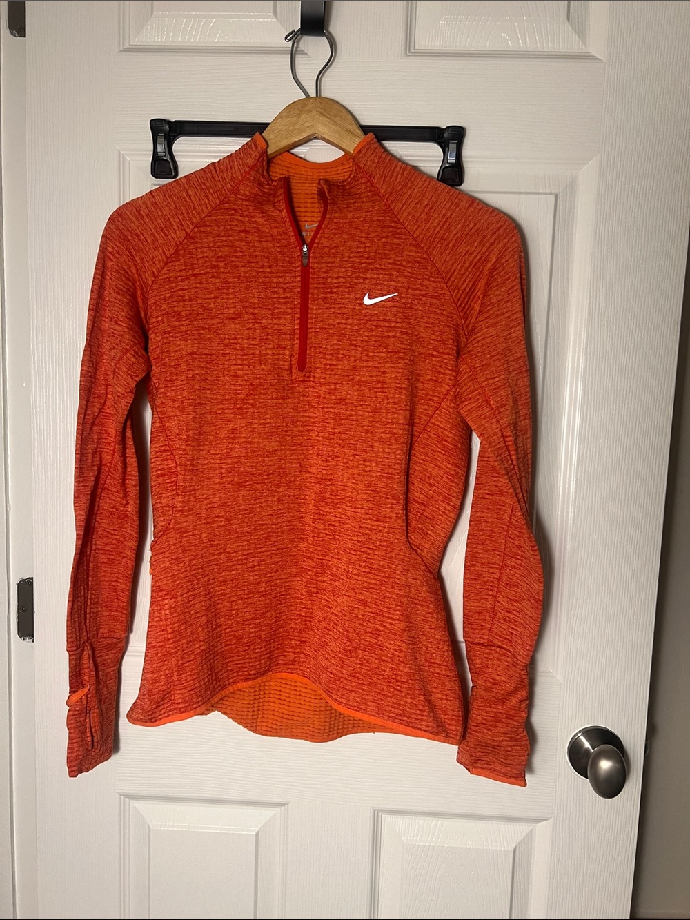 Nike Orange Heather Half-Zip Athletic Pullover